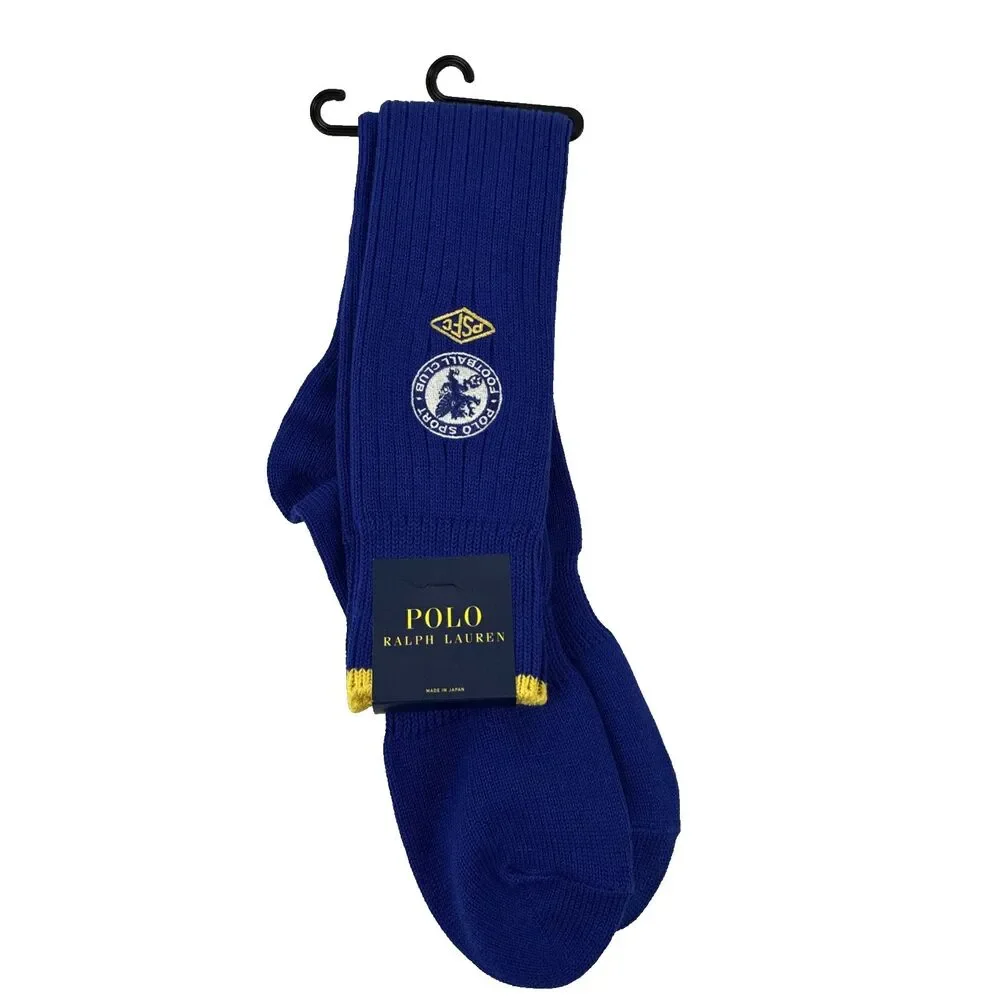New Polo Ralph Lauren Socks Size 6 - 12 Blue Polo Sport Football Club Soccer NWT
